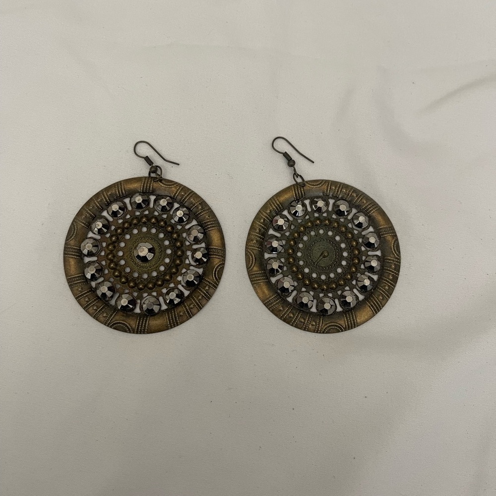 Brushed Gold Costume Jewelry Earrings